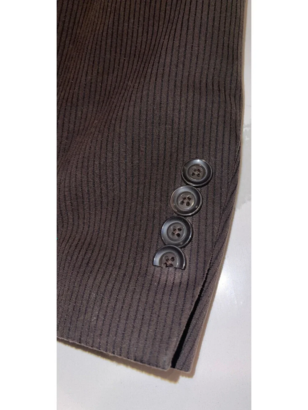 DESIGNER JONES NEW YORK 2 BUTTON 100% POLY DRY CLEAN BROWN DRESS SUIT JACKET 46R